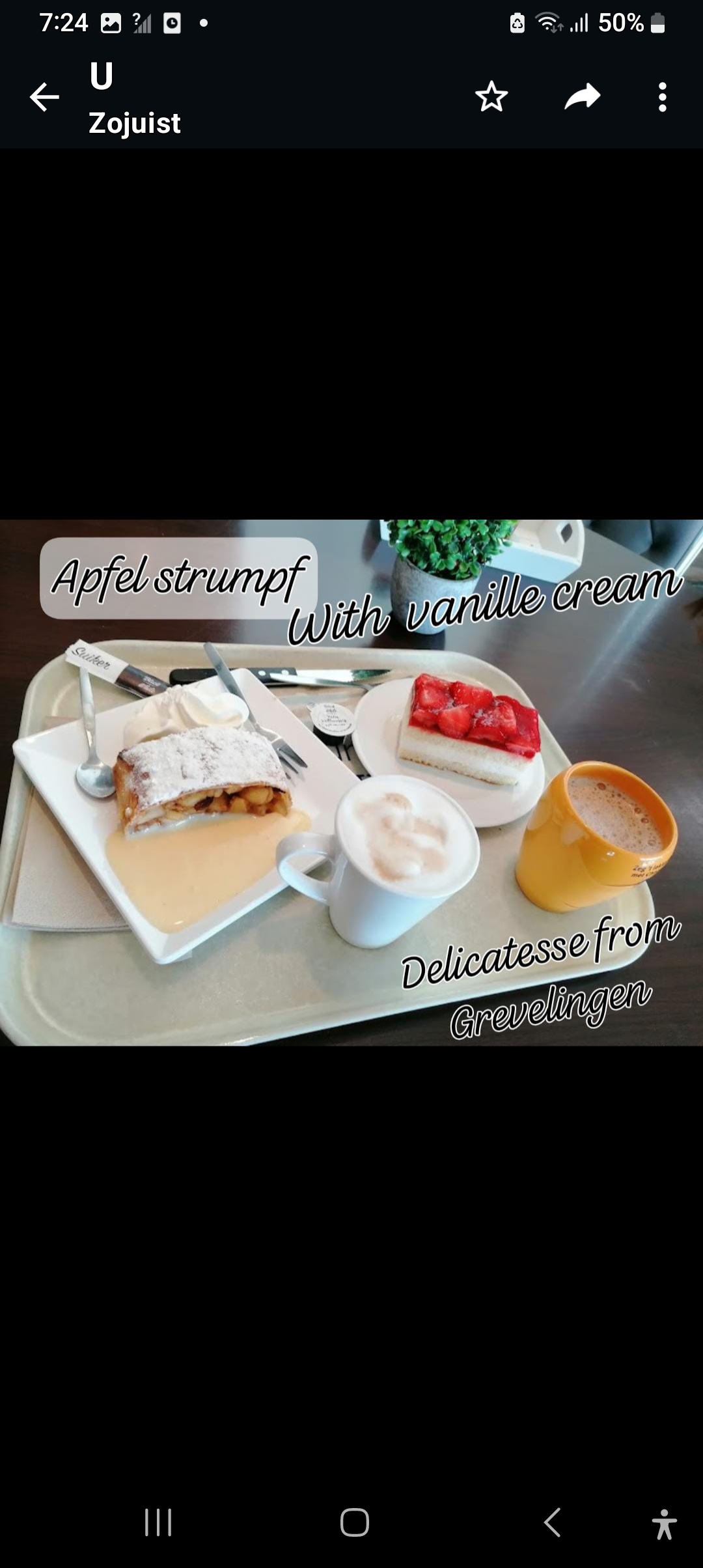 Apfel strumpf with vanille cream